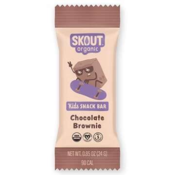 Skout Organic Chocolate Brownie Kids Snack Bars (18 Pack) | Organic Kids Snack Bars | School Snacks & Lunch Snacks | No Refined Sugar | Vegan & Paleo | Gluten, Dairy, Grain, Peanut Free