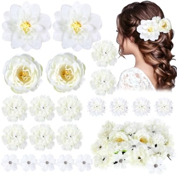 BBTO 21 Pieces Flower Hair Clip Set - Elegant Floral Accessories for Women