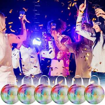 Shihanee 24 Pcs Disco Party Favor Bags Disco Dance Themed Birthday Party Goody Candy Bags Non Woven Gift Handbag for 70s 80s 90s Favor Supplies