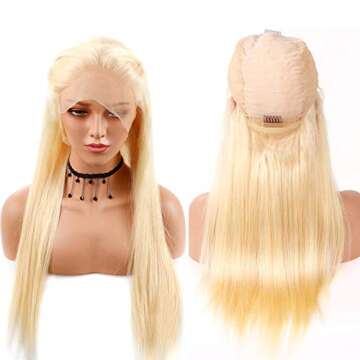 MYDIVA 613 Lace Front Wig Human Hair Straight 13x4 Blonde Lace Front Wigs Human Hair 180% Density 61...