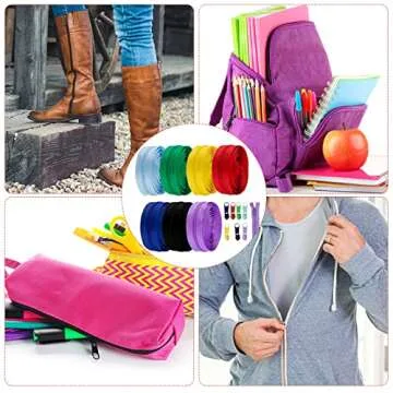 60 Yards of Vibrant Nylon Zippers for Sewing Crafts