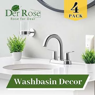 Der Rose 4 Pack Fake Plants for Home and Office Decor