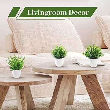 Der Rose 4 Pack Fake Plants Small Artificial Faux Potted Plants for Living Room Home Office Farmhouse Bathroom Kitchen Decor Indoor