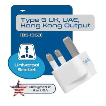 Ceptics UK Travel Plug Adapter - Universal & Compact