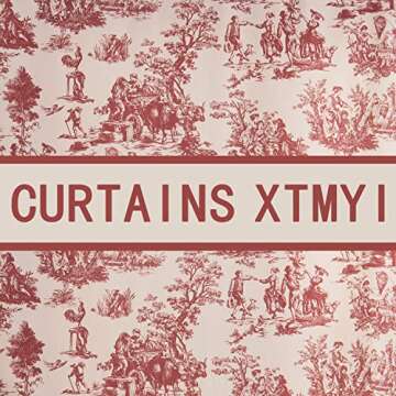Red Cafe Valentines Curtains for Kitchen and Cottage Decor