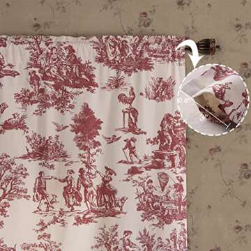 Red Cafe Valentines Curtains for Kitchen and Cottage Decor