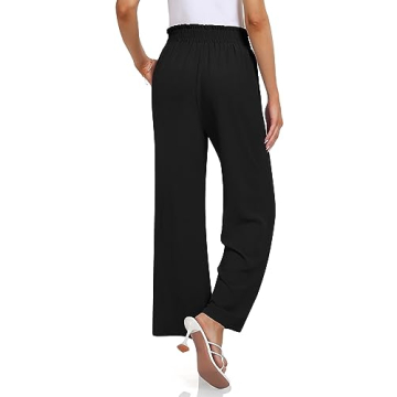 TARSE Women’s High Waisted Dress Pants | Flowy Palazzo Trousers