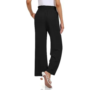 TARSE Women’s High Waisted Dress Pants | Flowy Palazzo Trousers
