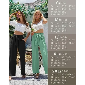 TARSE Women’s High Waisted Dress Pants | Flowy Palazzo Trousers