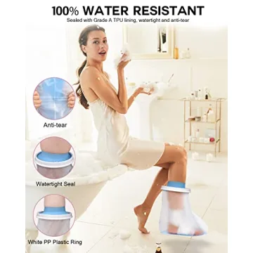 DNEOUXI Waterproof Foot Cover for Showers, Durable and Reusable