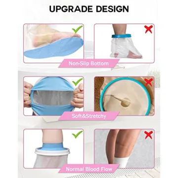 DNEOUXI Waterproof Foot Cover for Showers, Durable and Reusable