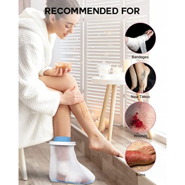 DNEOUXI Waterproof Foot Cover for Showers, Durable and Reusable