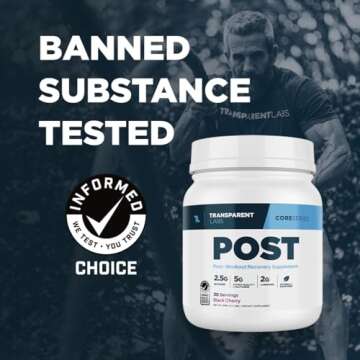 Transparent Labs Post - Post-Workout Recovery with L-Glutamine & BetaPure - 30 Servings, Strawberry ...