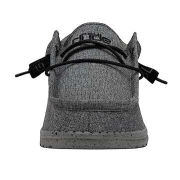 Hey Dude Men's Wally L Stretch Steel Size 10 | Men’s Shoes | Men's Lace Up Loafers | Comfortable & Light-Weight