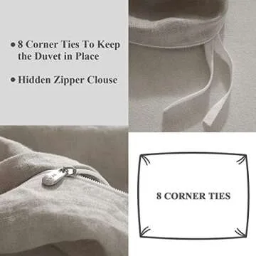 Ivellow 100% French Linen Duvet Cover Set for Ultimate Comfort