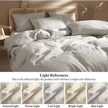 Ivellow 100% French Linen Duvet Cover Set for Ultimate Comfort