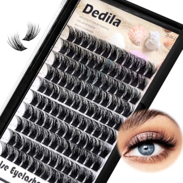 Dedila 120 Clusters Individual False Eyelashes Wide Stem D Curl Handmade Dramatic Black Soft and Lig...
