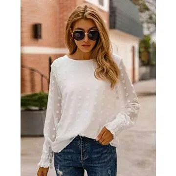 Elegant Lantern Sleeve Chiffon Blouse for Women