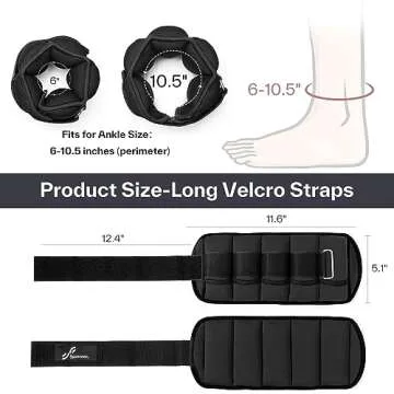 Sportneer Adjustable Ankle Wrist Weights for Men Women Kids, Adjustable Leg & Cuff Weight Straps for Fitness, Walking, Running, Aerobics, Yoga, Gym | 2 lbs for Each Ankle, 1 Pair total weight 4 lbs
