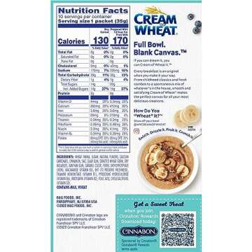 Cream of Wheat Instant Cereal Cinnabon Flavor - 10 Pack
