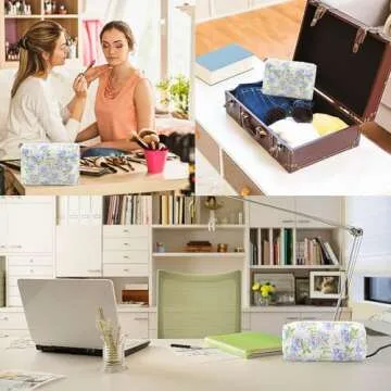 Chic Quilted Cotton Cosmetic Bag Set for Women