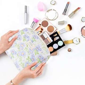 Chic Quilted Cotton Cosmetic Bag Set for Women