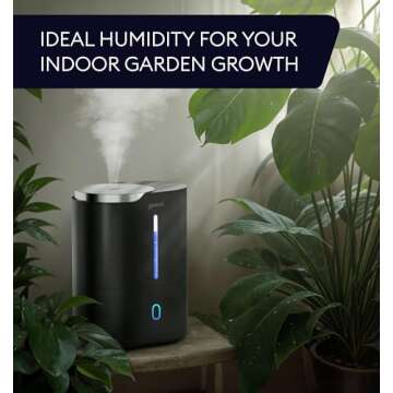 GENIANI Cool Mist Air Humidifiers for Bedroom, Plants, and Large Rooms - Quiet Humidifiers for Baby Room with Auto Shut Off & Night Light (3.9L, Black)