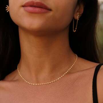 VACRONA Gold Choker Necklace for Women - Adjustable Style