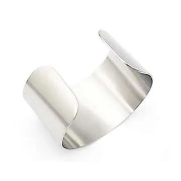 COUYA Women's Fashion 316L Stainless Steel Polished Matt Satin Cuff Bangle Bracelet 38mm Wide