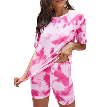 Stylish Viottiset Women's Tie Dye 2 Piece Outfit for Summer