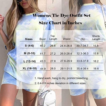 Stylish Viottiset Women's Tie Dye 2 Piece Outfit for Summer