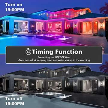 FBZ 60Ft Outdoor Waterproof LED Strip Lights,Music Sync RGB IP65 Led Lights with App Control and Remote,Color Changing Waterproof Led Rope Lights for Outdoor,Balcony,Roof,Garden,Stairs Party