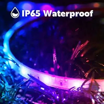 FBZ 60Ft Outdoor Waterproof LED Strip Lights,Music Sync RGB IP65 Led Lights with App Control and Remote,Color Changing Waterproof Led Rope Lights for Outdoor,Balcony,Roof,Garden,Stairs Party
