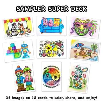 Colorpockit Coloring Kit Travel Art Set with Colored Pencils, 4x6 Coloring Cards, Built in Sharpener, Mess Free Trip Activities for Airplanes or Car, 8.5 x 5, 28 pieces