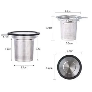 Tea Infuser, Extra Fine Mesh Tea Strainer with Silicone Lid, 304 Stainless Steel Tea Infusers for Loose Tea, Tea Steeper Basket Filter for Teapot, Mug, Cup