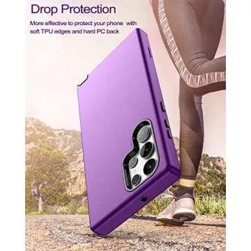 WeLoveCase for Samsung Galaxy S22 Ultra 5G Case, Cover 3 in 1 Full Body Heavy Duty Protection Hybrid Shockproof TPU Bumper Three Layer Protective Case for Samsung Galaxy S22 Ultra 6.8 inch, Purple