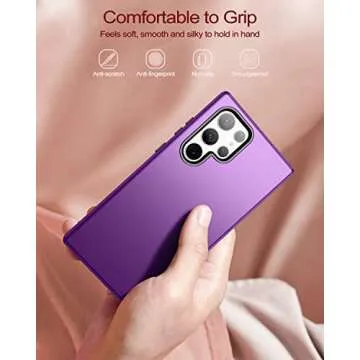 WeLoveCase for Samsung Galaxy S22 Ultra 5G Case, Cover 3 in 1 Full Body Heavy Duty Protection Hybrid Shockproof TPU Bumper Three Layer Protective Case for Samsung Galaxy S22 Ultra 6.8 inch, Purple