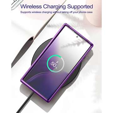 WeLoveCase for Samsung Galaxy S22 Ultra 5G Case, Cover 3 in 1 Full Body Heavy Duty Protection Hybrid Shockproof TPU Bumper Three Layer Protective Case for Samsung Galaxy S22 Ultra 6.8 inch, Purple