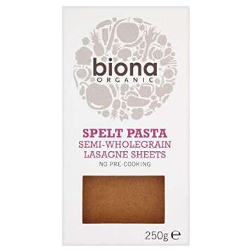 Biona Organic Spelt Semi-Wholegrain Lasagne Sheets - 250g (0.55lbs)