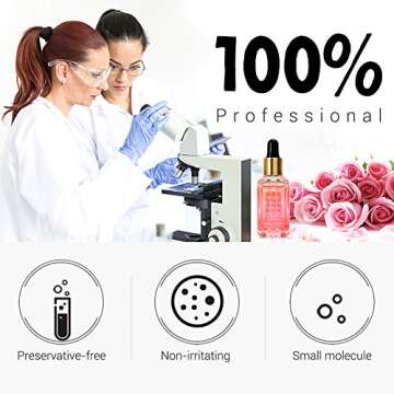 BREYLEE Rose Face Serum, Hydrating Serum Moisturizing Serum Face Serum Hydrating with Hyaluronic Acid Alcohol Free Facial Serum for Skin Care(17ml,0.6fl oz)