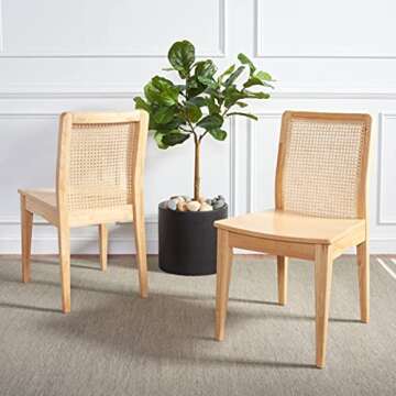 SAFAVIEH Home Collection Benicio Natural Rattan Dining Chair (Set of 2) DCH1005D-SET2