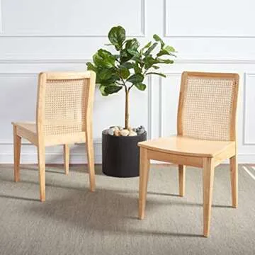 SAFAVIEH Home Collection Benicio Natural Rattan Dining Chair (Set of 2) DCH1005D-SET2