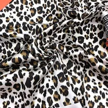 YOUR SMILE Leopard Print Silk Like Scarf Women's Fashion Pattern Large Square Satin Headscarf,Orange