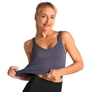 Dragon Fit Sports Bra for Women Longline Padded Bra Yoga Crop Tank Tops Fitness Workout Running Top (Medium, Vintage Purple)