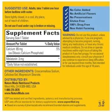 Nature Made Melatonin 3mg Tablets Enhance Sleep Naturally
