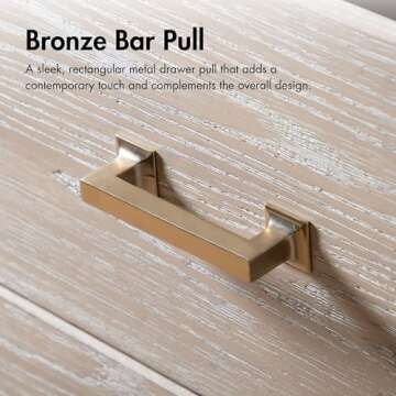 Furniture of America Don Transitional Solid Wood Nightstand with Drawers and Metal Legs, Small Bedside Table, No Assembly End Tables for Living Room, Bedroom, Oak