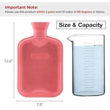 HomeTop Premium Classic Rubber Hot Water Bottle (Red)