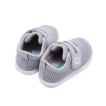 BMCiTYBM Baby Shoes Girl 6-12 Months Baby Walking Shoes Girls Boys Sneakers Infant Shoes 6 9 12 18 24 Months Grey Size 18-24 Months Toddler
