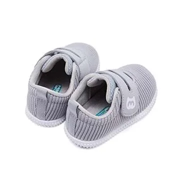 BMCiTYBM Baby Shoes Girl 6-12 Months Baby Walking Shoes Girls Boys Sneakers Infant Shoes 6 9 12 18 24 Months Grey Size 18-24 Months Toddler
