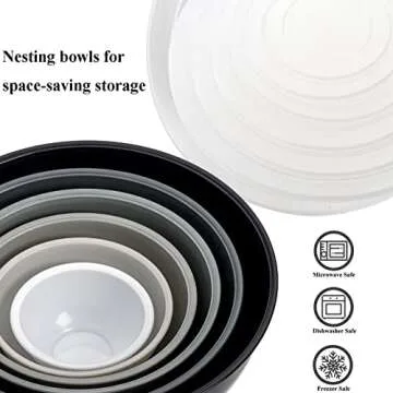 Okllen 12 Piece Colorful Nesting Bowls with Lids